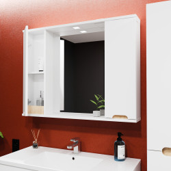 Dulap cu oglinda Bayro Etna Duo 1000x750 (White Matte) Thumb