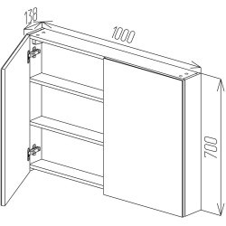 Dulap cu oglinda Bayro Optima 1000x700 (White) Thumb