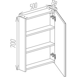 Шкаф с зеркалом Bayro Optima 500x700 (White) Thumb