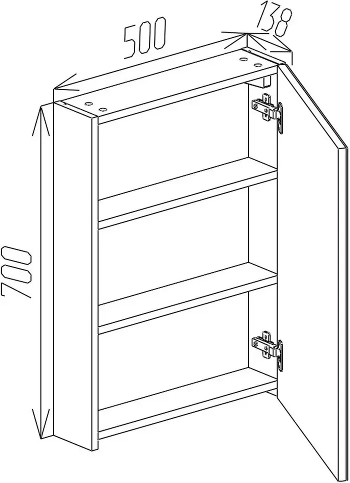 Шкаф с зеркалом Bayro Optima 500x700 (White)