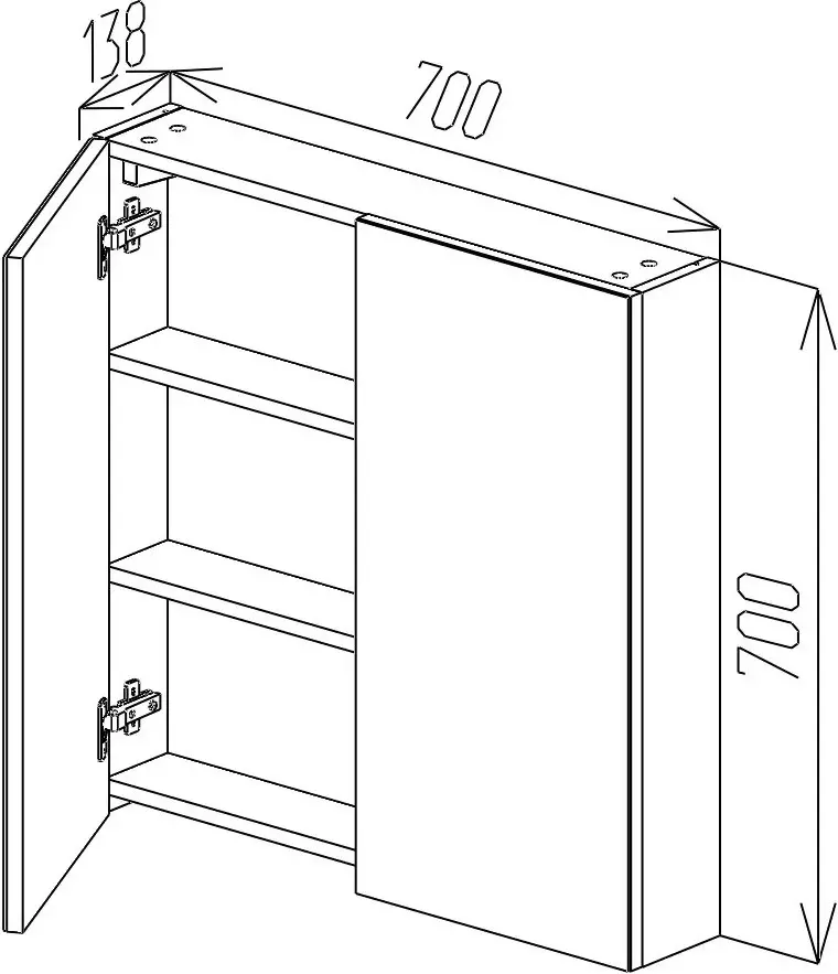 Шкаф с зеркалом Bayro Optima 700x700 (White)