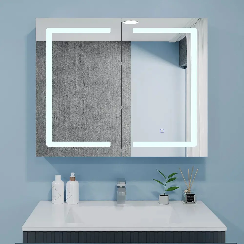 Dulap cu oglinda Bayro Optima LED touch 1000x700 (White)