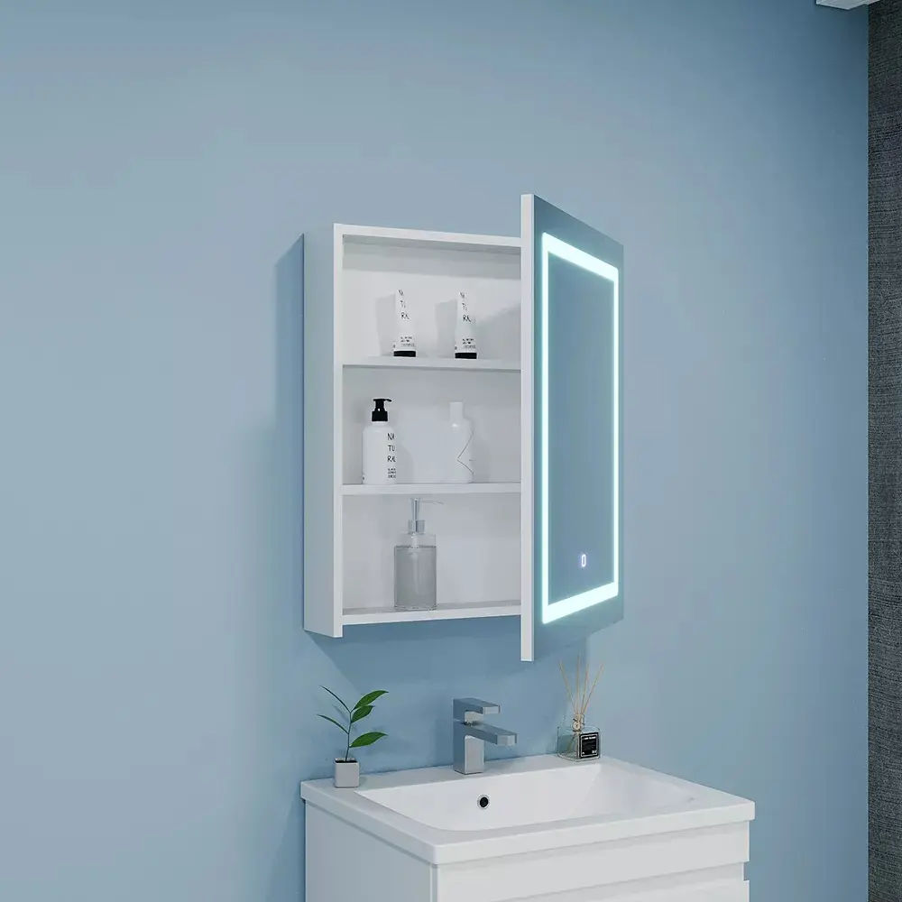 Dulap cu oglinda Bayro Optima LED touch 500x700 (White)