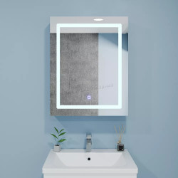 Dulap cu oglinda Bayro Optima LED touch 500x700 (White)