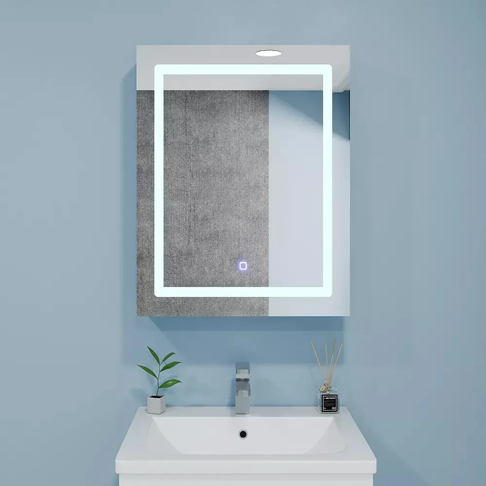 Dulap cu oglinda Bayro Optima LED touch 500x700 (White)