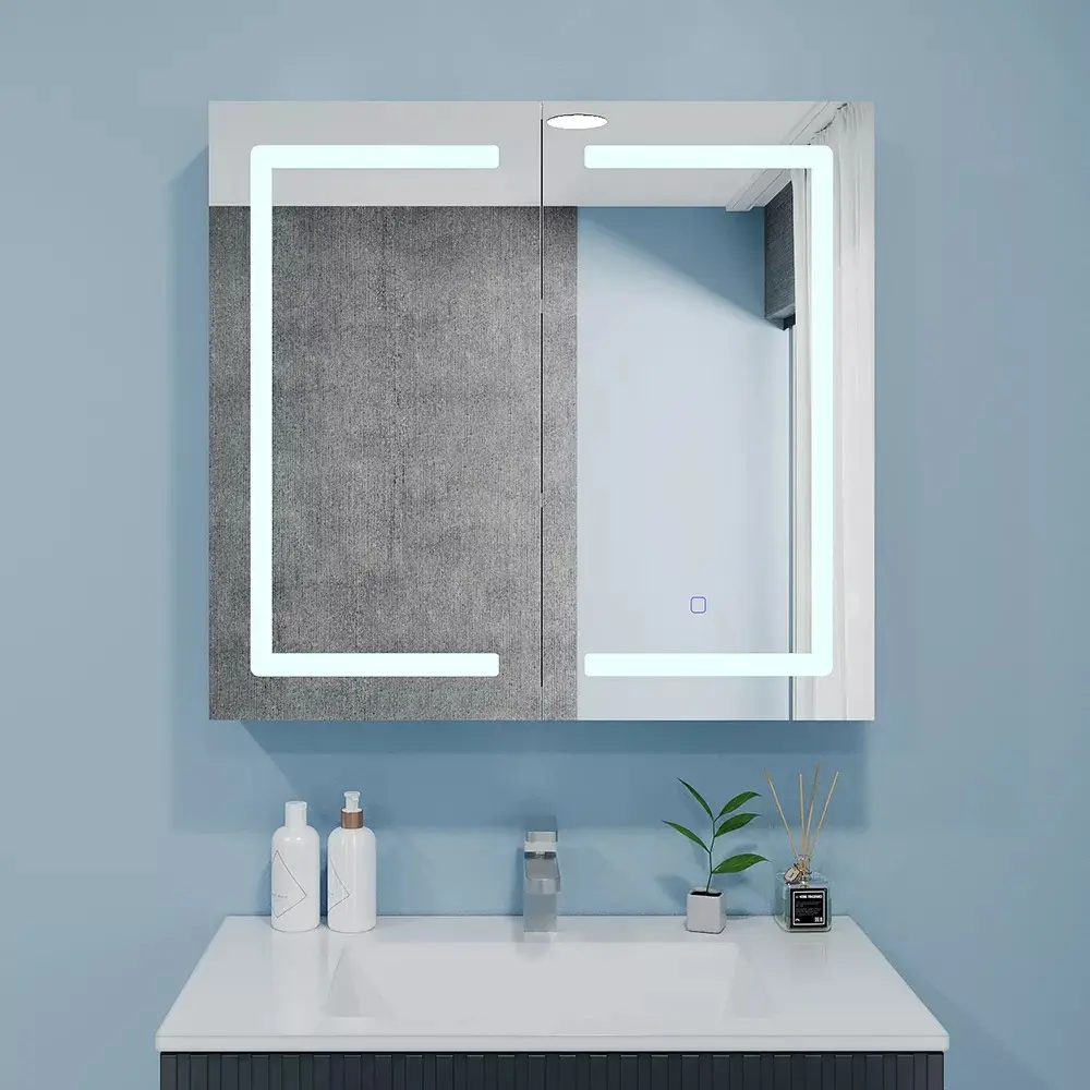 Шкаф с зеркалом Bayro Optima LED touch 700x700 (White)