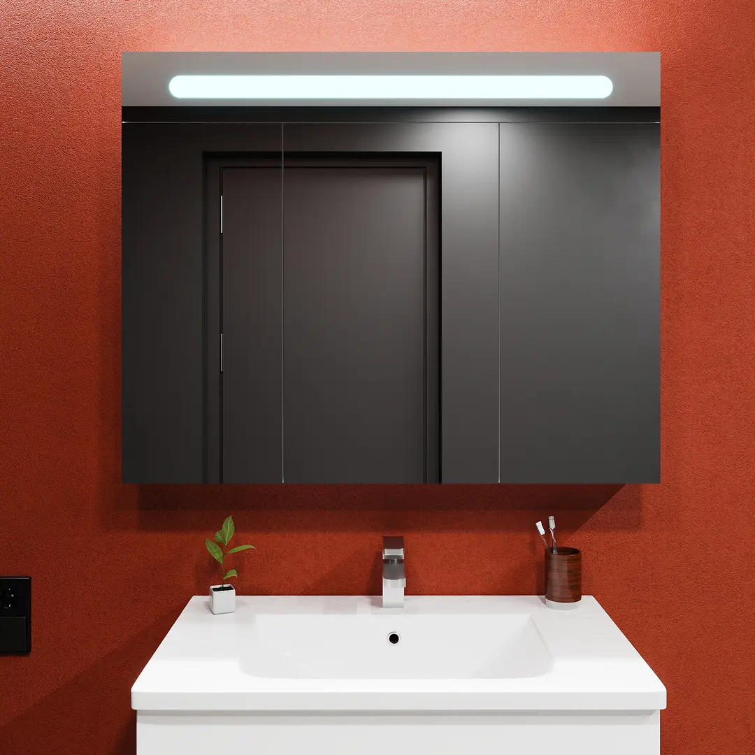 Dulap cu oglinda Bayro Portis LED 1000x800 (White)