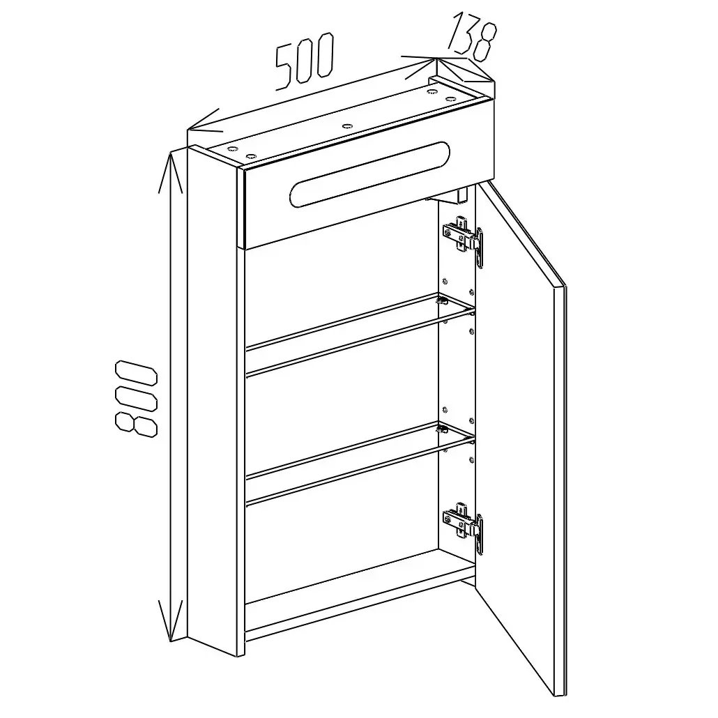 Dulap cu oglinda Bayro Portis LED 500x800 (White)