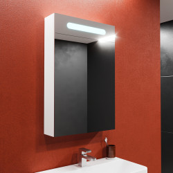 Шкаф с зеркалом Bayro Portis LED 600x800 (White) Thumb