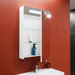 Шкаф с зеркалом Bayro Portis LED 600x800 (White) Thumb