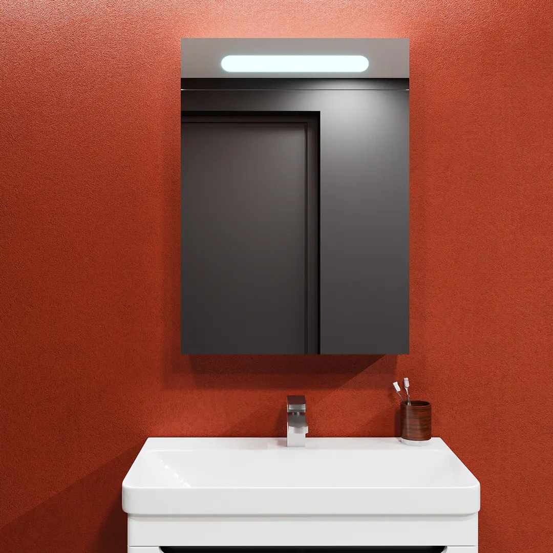 Dulap cu oglinda Bayro Portis LED 700x800 (White)