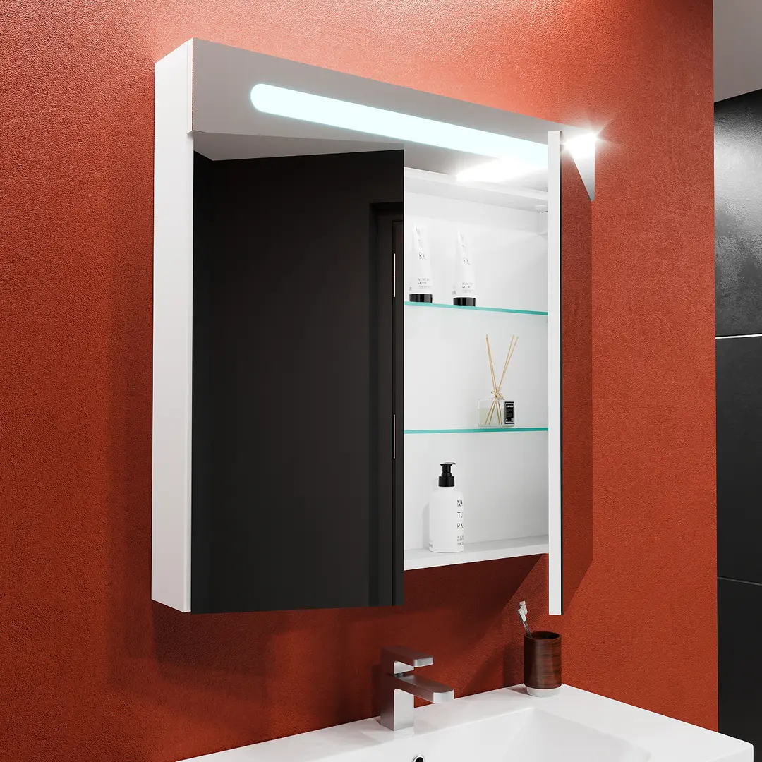 Dulap cu oglinda Bayro Portis LED 800x800 (White)