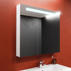 Dulap cu oglinda Bayro Portis LED 900x800 (White) Thumb