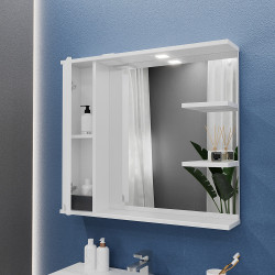 Шкаф с зеркалом Bayro Positano 1000x750 Left (White Matte) Thumb