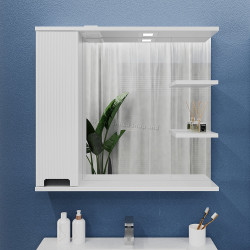 Dulap cu oglinda Bayro Positano 1000x750 Left (White Matte)