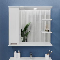 Шкаф с зеркалом Bayro Positano 1000x750 Left (White Matte) Thumb