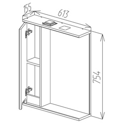 Dulap cu oglinda Bayro Positano 600x750 Left Thumb
