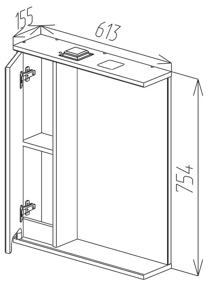Dulap cu oglinda Bayro Positano 600x750 Left