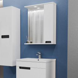 Dulap cu oglinda Bayro Positano 600x750 Right (White Matte) Thumb