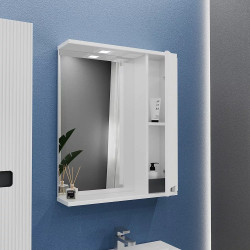 Dulap cu oglinda Bayro Positano 600x750 Right (White Matte) Thumb