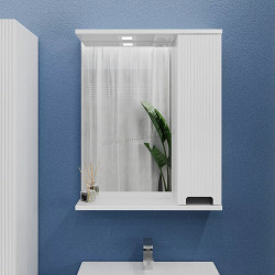 Dulap cu oglinda Bayro Positano 600x750 Right (White Matte)