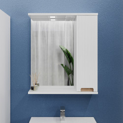 Dulap cu oglinda Bayro Positano 700x750 Right (White Matte) Thumb