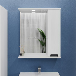 Dulap cu oglinda Bayro Positano 700x750 Right (White Matte)