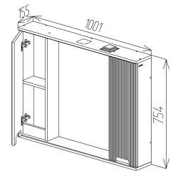 Dulap cu oglinda Bayro Positano Duo 1000x750 (White Matte) Thumb