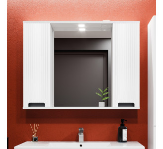 Dulap cu oglinda Bayro Positano Duo 1000x750 (White Matte)