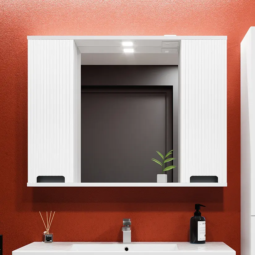 Dulap cu oglinda Bayro Positano Duo 1000x750 (White Matte)