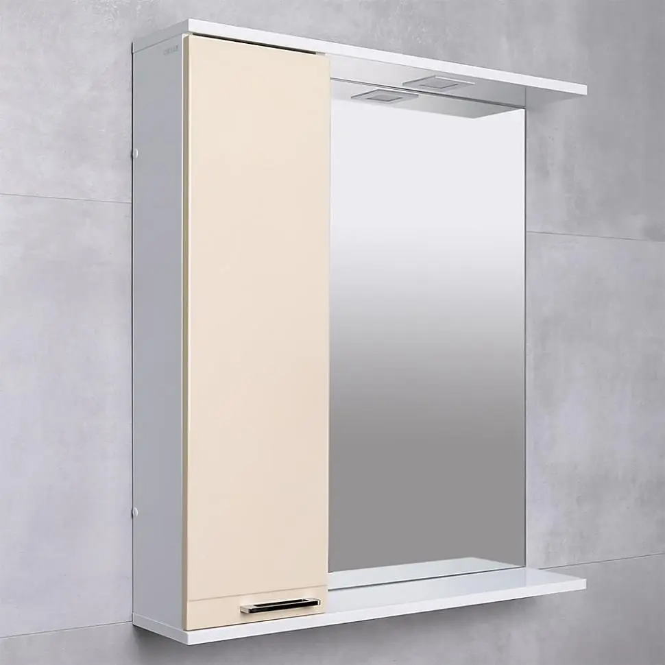 Шкаф с зеркалом Bayro Rivera 650x750 Left (Beige) - 4