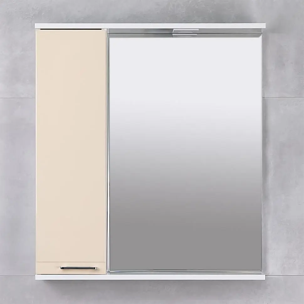 Шкаф с зеркалом Bayro Rivera 650x750 Left (Beige)
