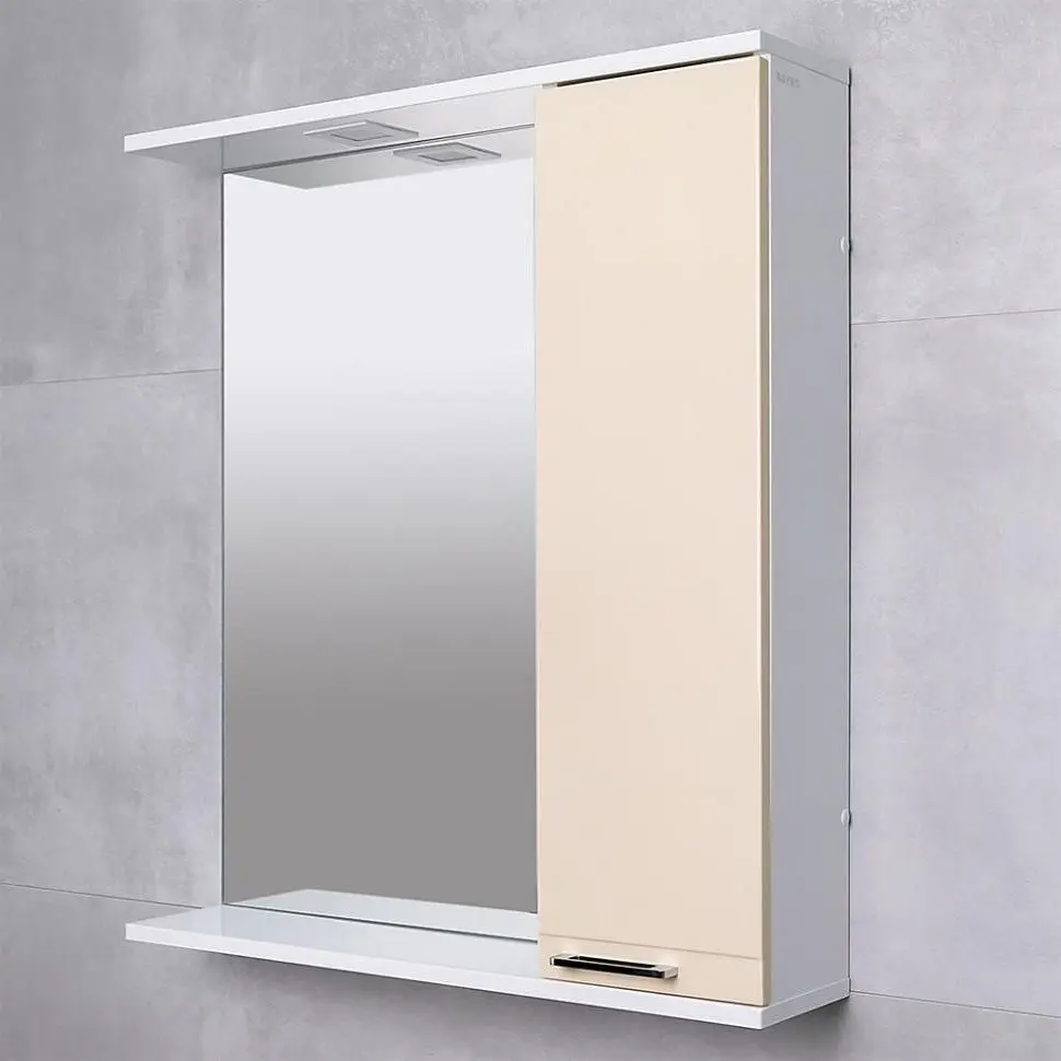 Dulap cu oglinda Bayro Rivera 650x750 Right (Beige) - 4