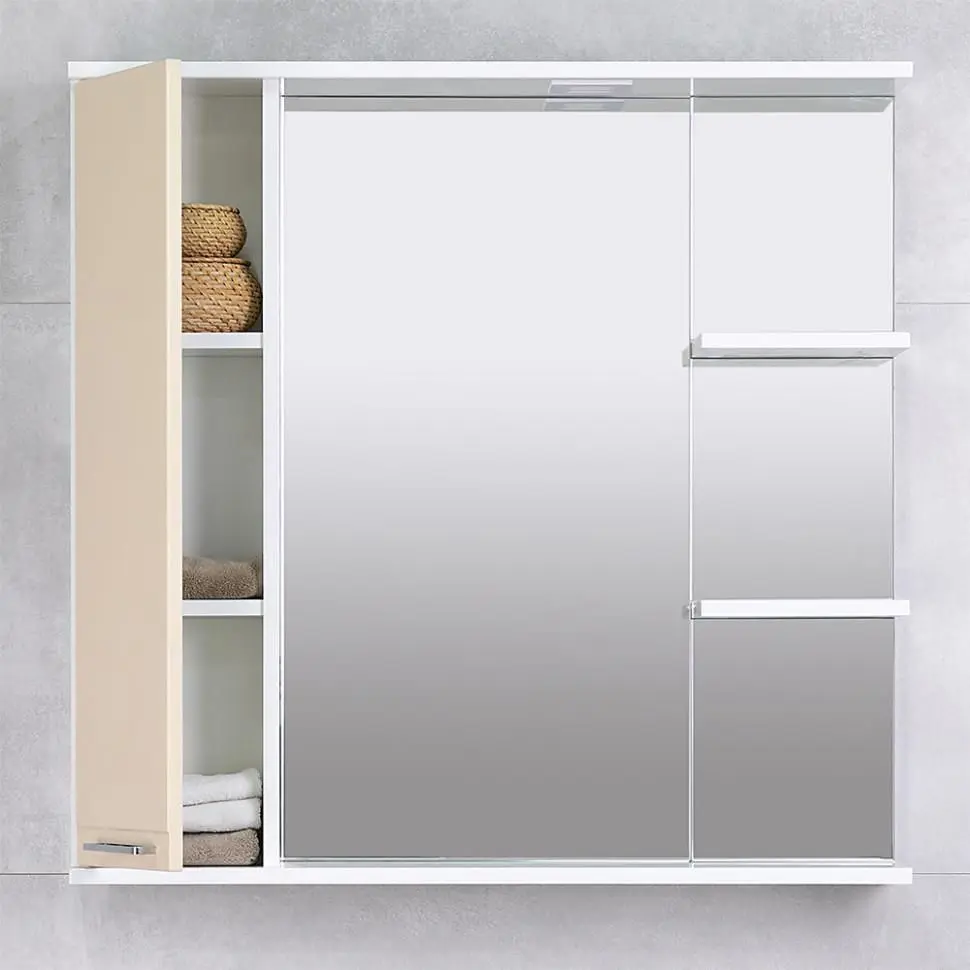Dulap cu oglinda Bayro Rivera 860x750 Left (Beige) - 4
