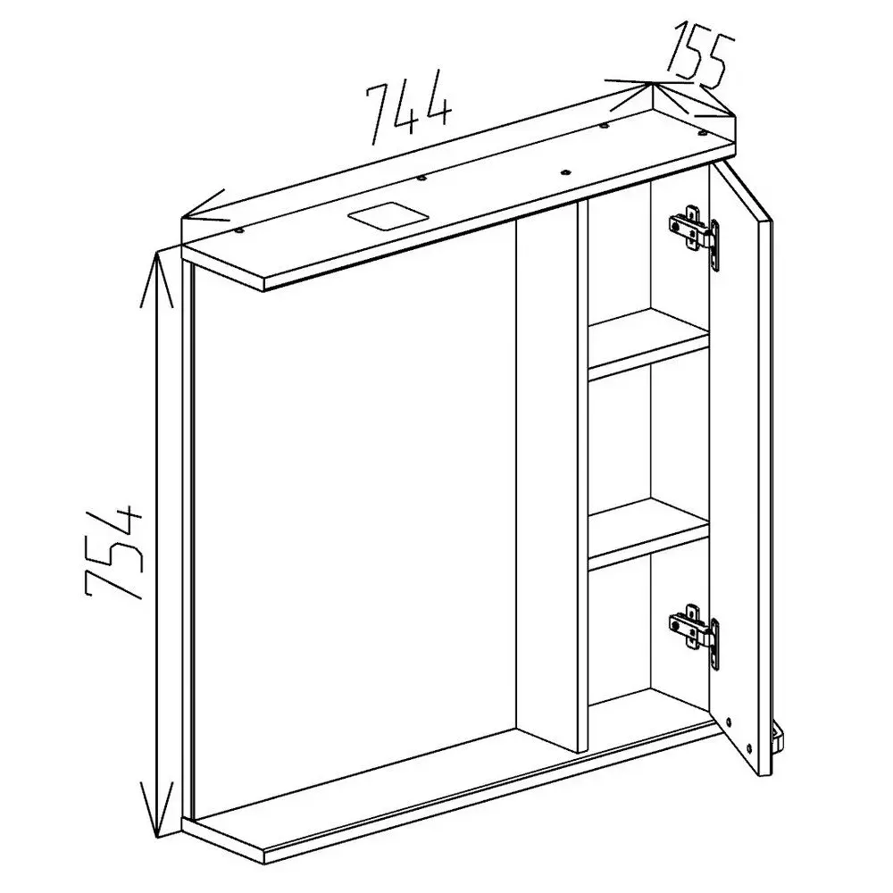 Dulap cu oglinda Bayro Rivera Pro 750x750 (White) - 4