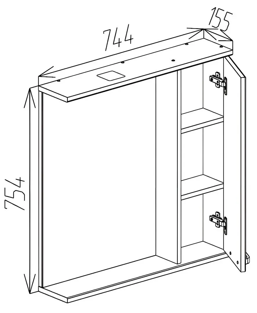 Dulap cu oglinda Bayro Rivera Pro 750x750 (White) - 6