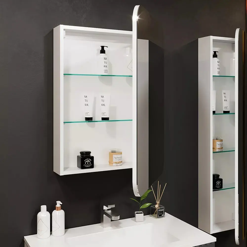 Dulap cu oglinda Bayro Sonata 600x760 Right (White)