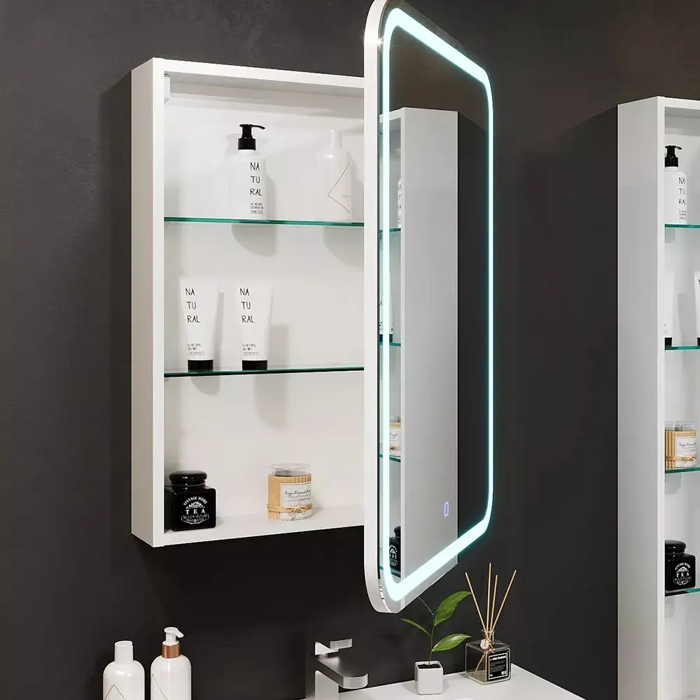 Dulap cu oglinda Bayro Sonata LED touch 500x760 Right (White)