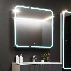 Шкаф с зеркалом Bayro Sonata LED touch 900x760 (White) Thumb