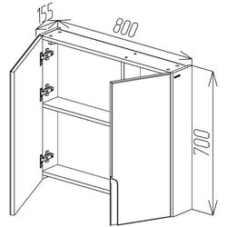 Dulap cu oglinda Bayro Sorento 800x700 (Ivory) Thumb