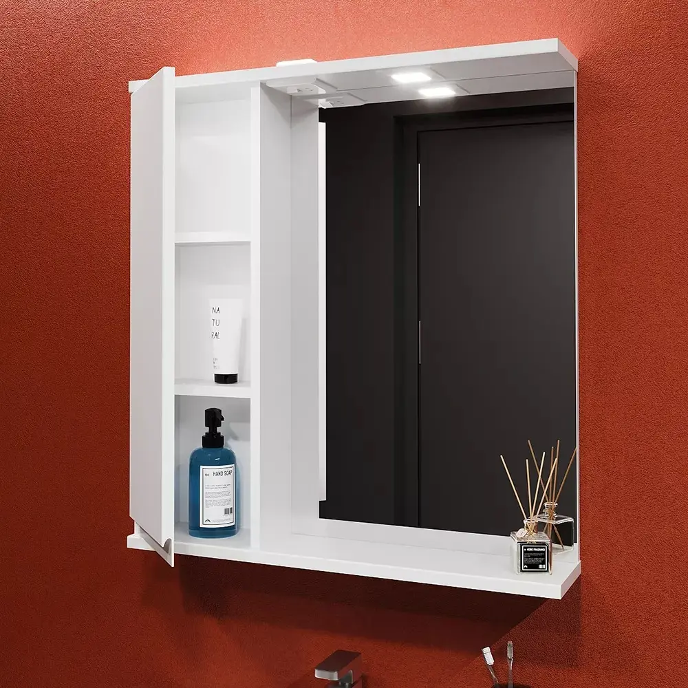 Dulap cu oglinda Bayro Studio 600x750 Left (White)