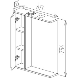 Dulap cu oglinda Bayro Studio 600x750 Left (White) Thumb
