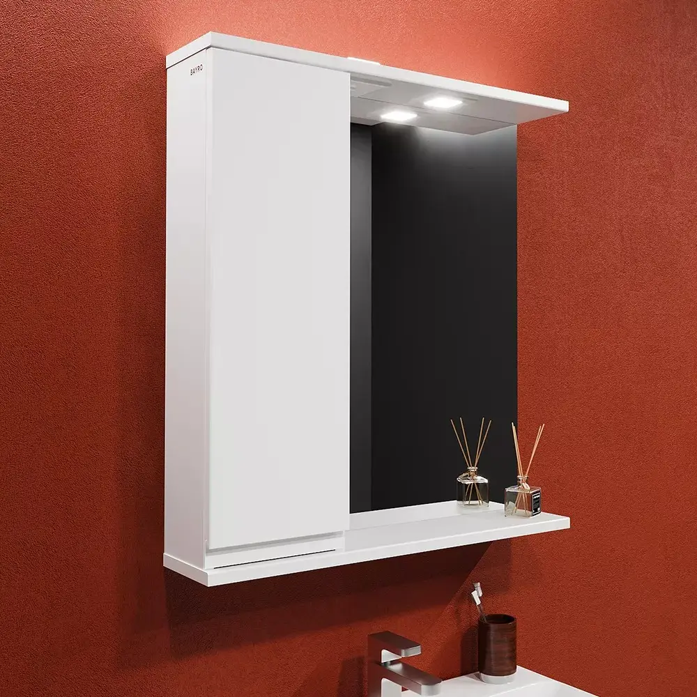 Dulap cu oglinda Bayro Studio 700x750 Left (White)