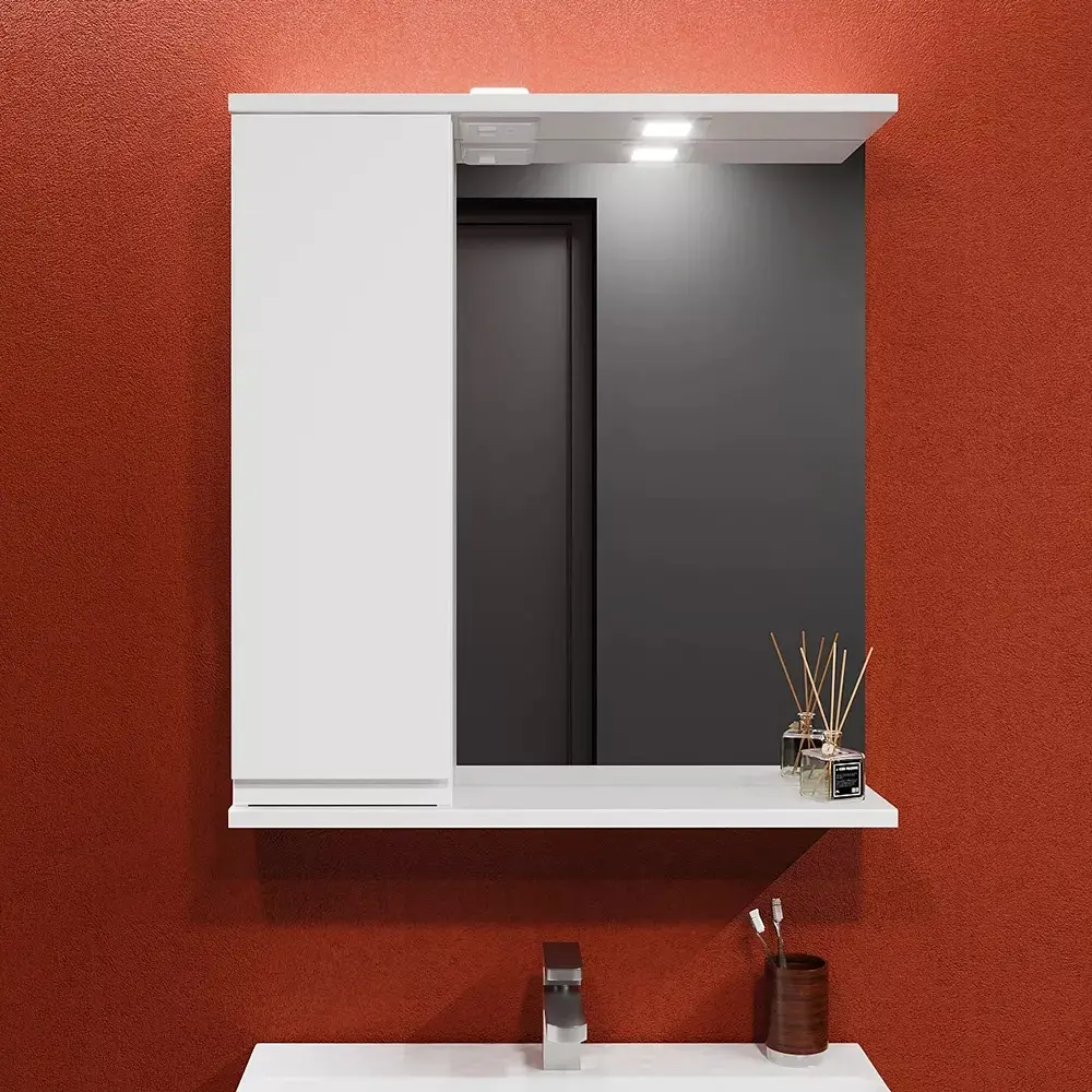 Dulap cu oglinda Bayro Studio 700x750 Left (White)