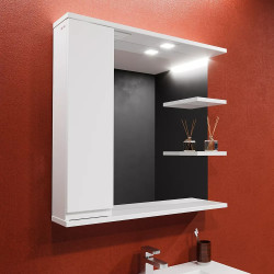 Шкаф с зеркалом Bayro Studio 800x750 Left (White) Thumb