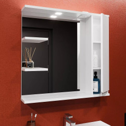Шкаф с зеркалом Bayro Studio 800x750 Right (White) Thumb