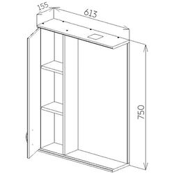 Dulap cu oglinda Bayro Tory 600x750 Left (White Matte) Thumb