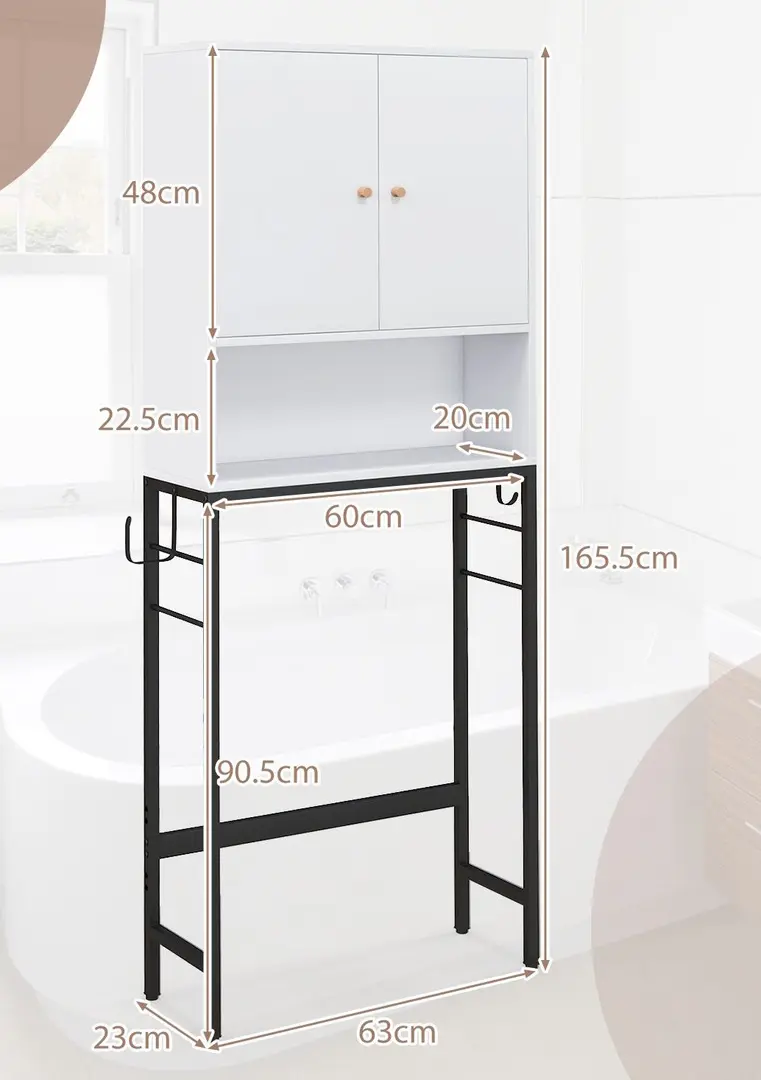 Dulap Costway BA8181WH (White/Black) - 5