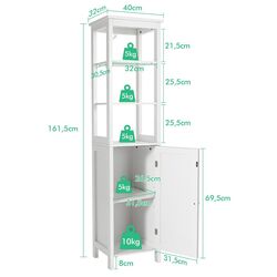 Penal Costway HW66819WH (White) Thumb