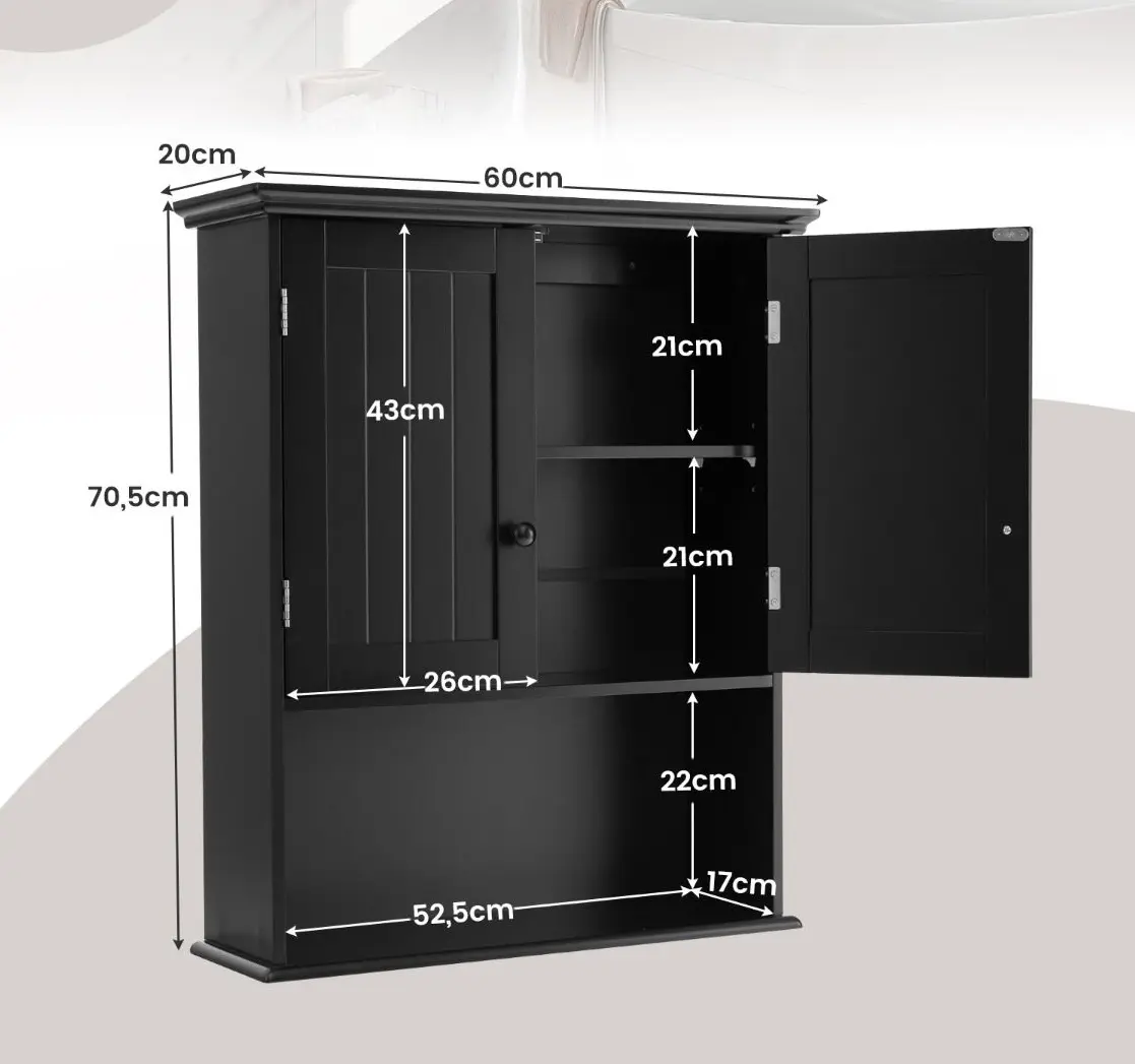 Шкаф Costway HW66930BK (Black) - 4